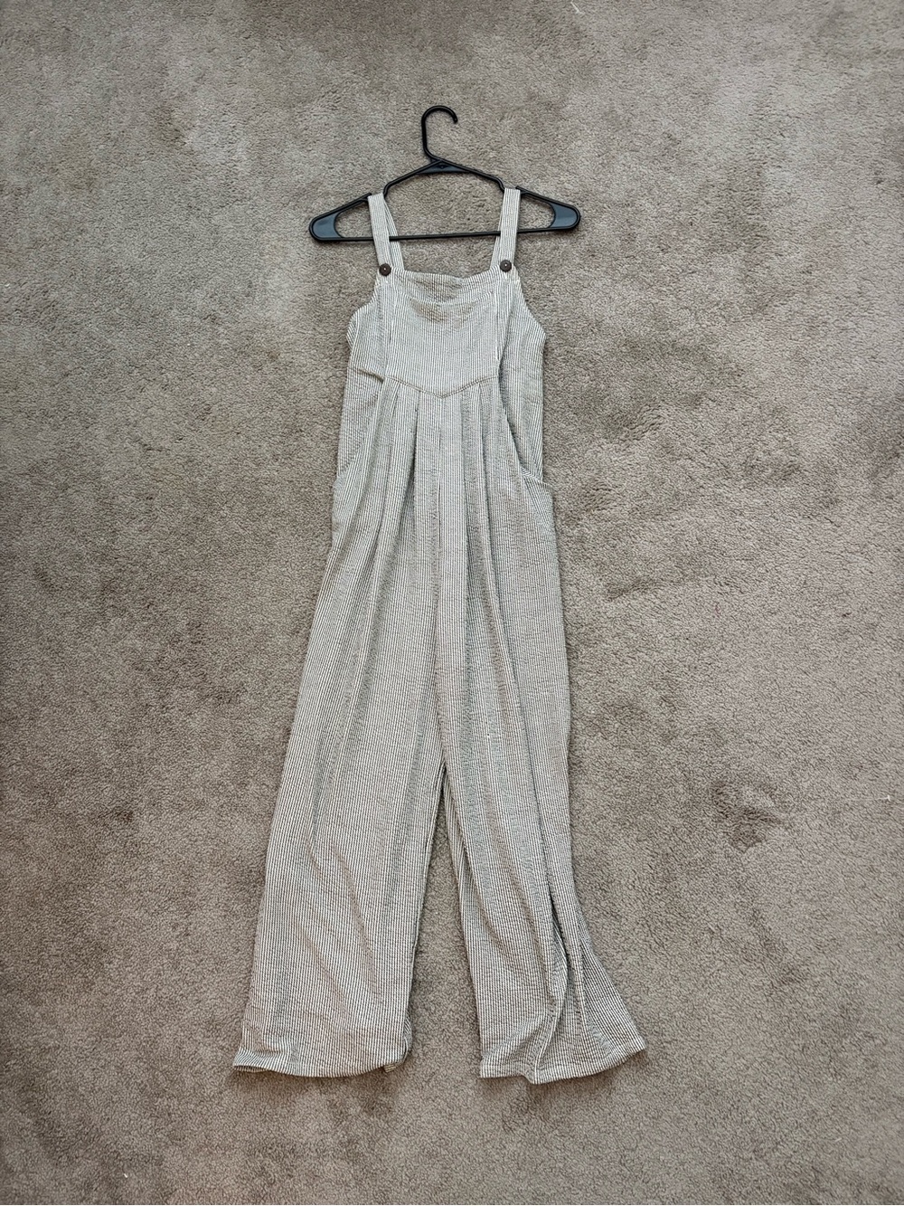 art class Cream Textured Girls One-Piece Overalls